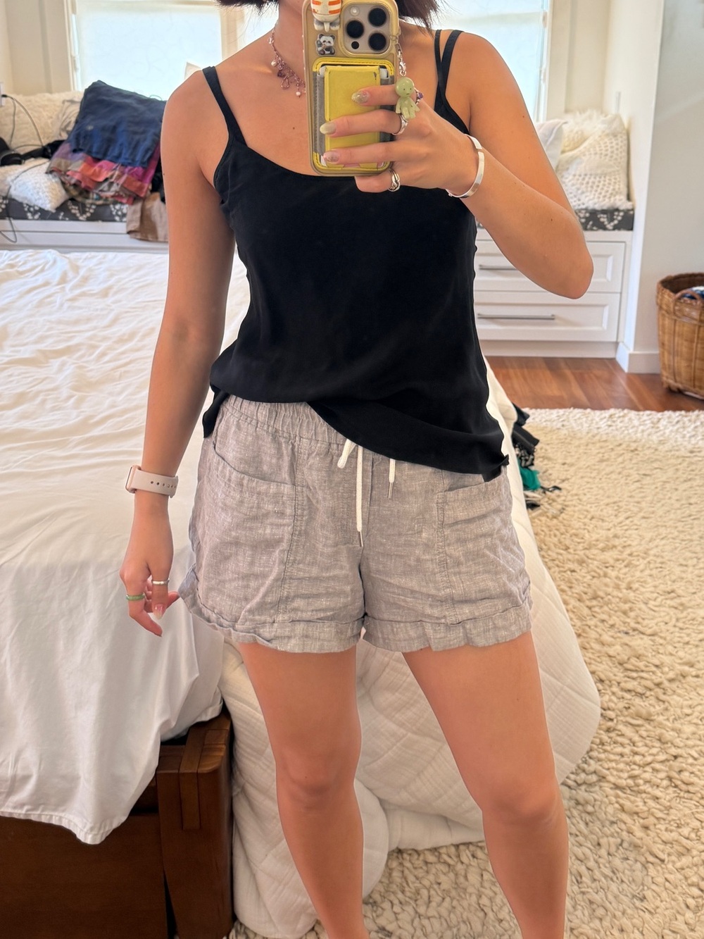 Athleta Gray Linen Drawstring Shorts | Size 6 - Picture 5 of 5